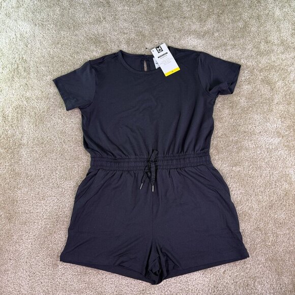 Member's Mark Pants - Member's Mark Favorite Soft Black Romper Women’s Medium Stretch Drawstring E995